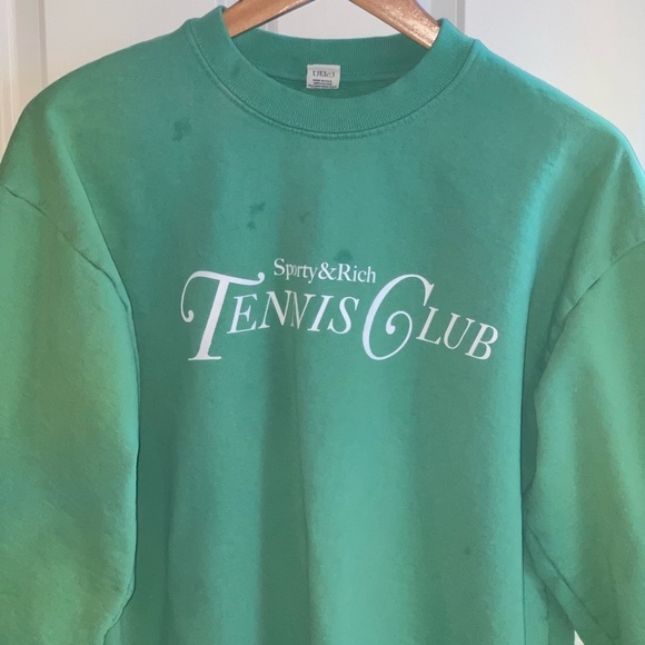 SPORTY & RICH Rizoli Cotton-jersey Relaxed Fit 'Tennis Club' Logo Kelly Green Md - Picture 4 of 8